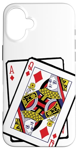 Ace & Queen of Diamonds 21st Birthday Twenty One Years Old �X�}�z�P�[�X iPhone 16 Plus �p