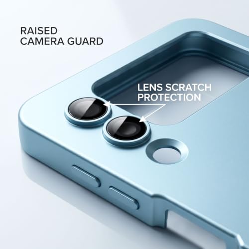 Image of amazon basics Premium Mag-Safe Case for Samsung Galaxy Z Flip 3 | Shockproof & Anti-Scratch Cover | Soft Silicone with Wireless Charging | Camera Lens Guard - Blue