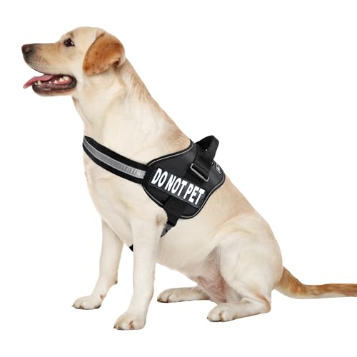 Doggie Stylz Dog Harness with DO NOT PET Patches â€“ No Pull Service Dog Vest and Service Animal Vest for Dogs â€“ Adjustable Gentle Leader for Dogs â€“ Reflective, Heavy-Duty for Training and Walking