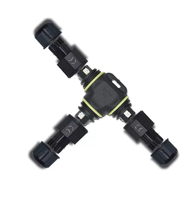 Wiring Connecting Terminals - M20 4 Way(4-4-4) IP68 Waterproof Connector,Used for led Lights - (Connector Type: T-Branch Connector, Pins: 4P)