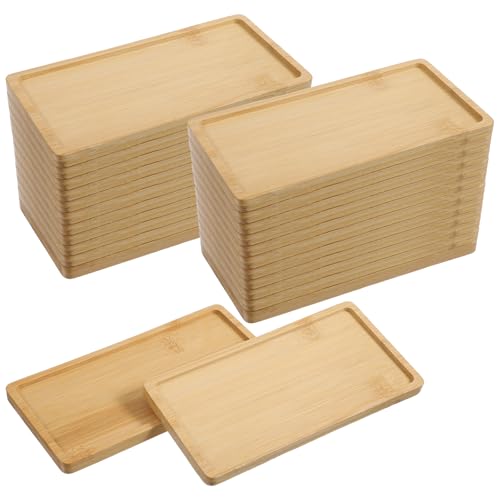 20 PCS Small Bamboo Tray, Bamboo Vanity Tray for Bathroom,