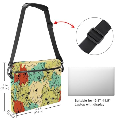 Sac à bandoulière pour ordinateur portable 13-14.5 pouces Treeier multicolore