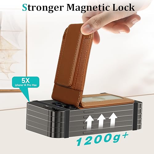 Image of for MagSafe Wallet, Magnetic Phone Wallet with Adjustable Stand & Money Clip, Detachable Magnetic Wallet for iPhone 16 /15 /14 /13 /12 Pro Max Plus, 10+ Cards Holder