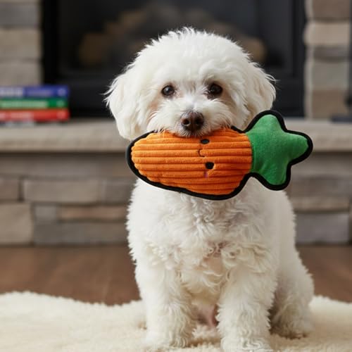 Juguete Mordible Suave en Forma de Zanahoria para Perros miniatura 5