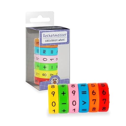 TRENDHAUS 968401 – Classroom Champions mistrz liczenia, ok. Ø 3 x 6 cm, matematyka Fidget Spinner, magnetyczna rolka liczenia, zabawka edukacyjna
