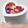 BBJ WRAPS Luxury Heart Shaped Flower Boxes with Lids Florist Double Layer Gift Paper Mache Boxes for Arrangements-9(L) x 8(W) x 6.5(H) (White)