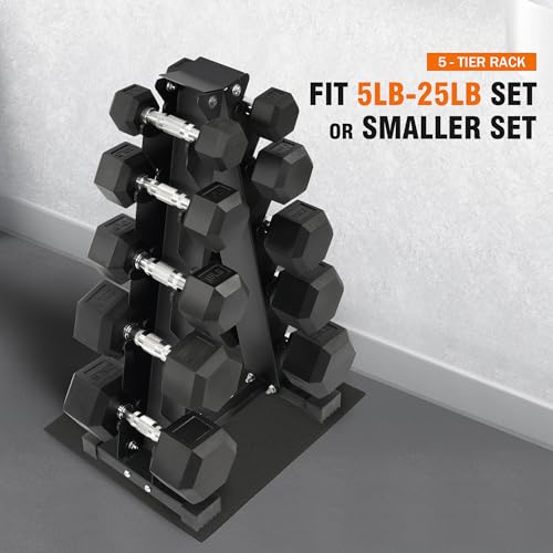 Fitvids Dumbbell Set with Rack â€“ Dumbbell + A-Rack: 150LBS Set â€“ Black by Fitvids - Image 6