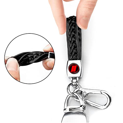 Buzsu 2Pcs Alloy Car Keychain Leather Car Key Chain For Dodge Challenger Charger Srt Avenger Ram 1500,Car Gift For Men Women, Family Present,Silver #TOP5