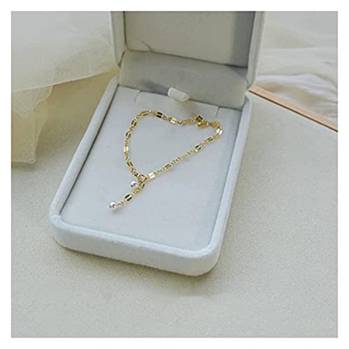 Bracelet femmes 18k chaîne maillon délicat et perle - 4