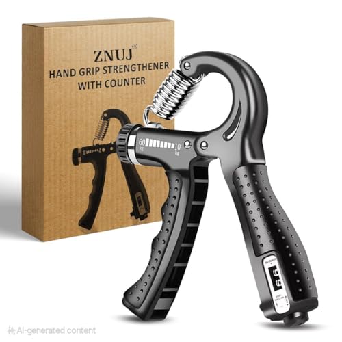 Image of Professional Hand Grip Strengthener with Counter, Adjustable Resistance 5 to 60kg, Grip Strength Trainer for Muscle Building, Forearm Exerciser Adjustable Hand Grip with Counter (Z - Black)