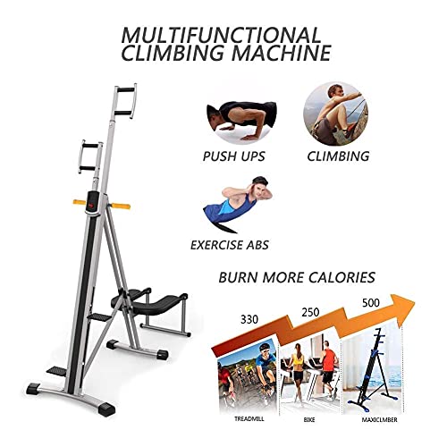 Image of Vertical Climber Multifunction Folding 2 in 1 Climbing Stepper-Total Body Workout- Legs Arms Abs Calf-Adjustable Height&