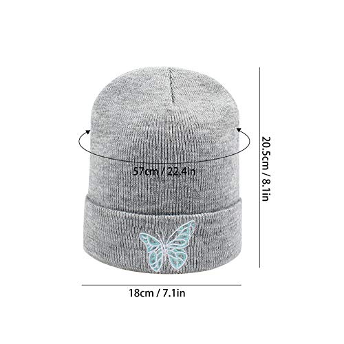 pedkit Homens mulheres gorros de malha de inverno borboleta bordado quente confortável chapéu casual