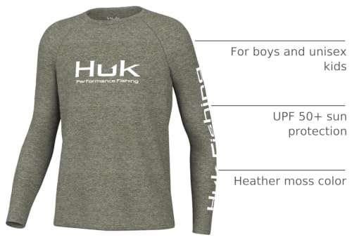 Image of HUK Kids Pursuit Pattern Long Sleeve Shirt, Fishing Shirt for Kids
