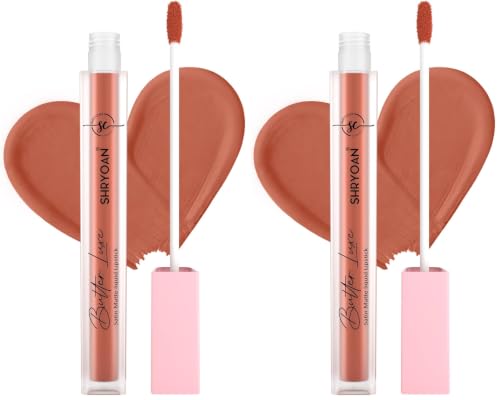 Image of Shryoan Butter Luxe Satin Matte Liquid Lipstick | Ultra Pigmented, Long-Lasting, Non-Transfer Formula, Smooth Lip Color, Weightless Finish, Silky Matte Finish (6ml) (Shade 07, Shade 07) (Pack of 2)