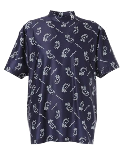 [パーリーゲイツ] メンズ 半袖 ハイネックシャツ (ストレッチ・ベジタブルロゴ柄) / ゴルフ / 053-5167507 081_パープル×サックス 6 [LL]