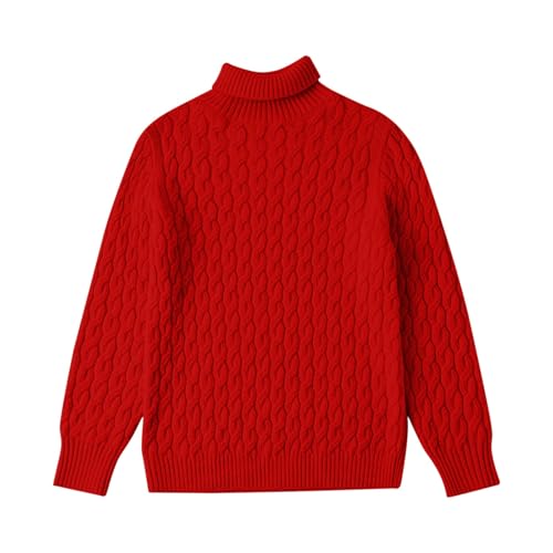 Girls Sweaters Solid Color Rib Warm Clothes High Neck Pullover for Kids Girls Long Sleeve Tops Fall Clothing