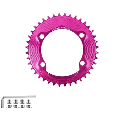 �݊���������܂�Shimano 110BCD �i���[���C�h �`�F�[�������O 40-58T 8-12 �X�s�[�h�ɑΉ�(48T Pink Purple)