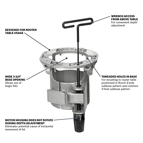 Bosch Ra1165 Under-Table Router Base With Above-Table Hex Key,Silver #TOP3