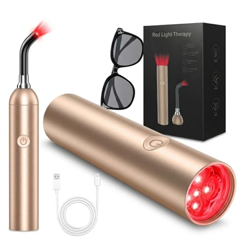 Red Light Therapy and Near Infrared Light Therapy Device, Portable Handheld LED Facial & Body Care Wand with 660nm 810nm 850nm 940nm Wavelengths, for Skin Appearance & Muscle Relaxation