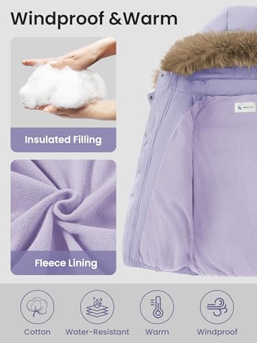 XMWEALTHY Kids Girls Boys Winter Coat with Removable Hood Toddler Warm Puffer Jacket3