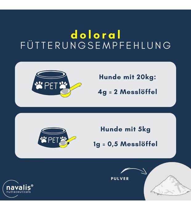 navalis doloral Dog Pulver | 160 g | Ergänzungsfuttermittel für Hunde | Mit Kurkuma & Teufelskralle