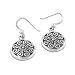 Viking Shield Nordic Spiral Sterling Silver Hook Earrings