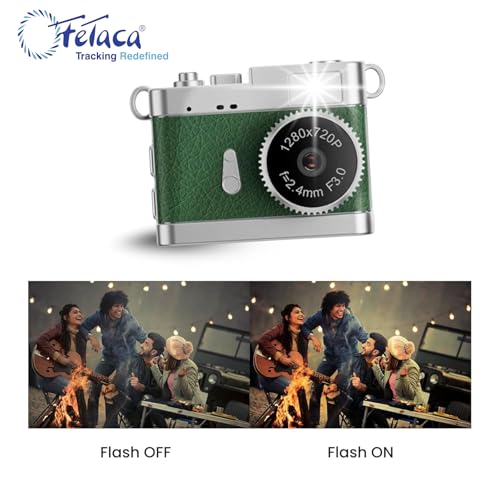 Image of FETACA Mini Digital Camera with Filter Modes, 720p HD Video, Flashlight & Keychain | Portable Cute Vlogging Camera for Travel, Gifts & Fun (Dark Green)