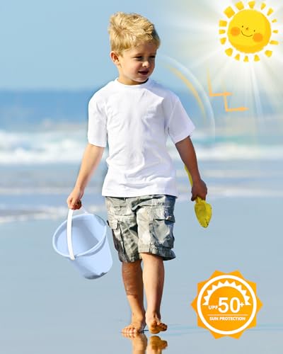 Boys Rash Guard Short Sleeve UPF 50+ Sun Protection Swim Shirt Kids Quick Dry SPF Water Shirt3