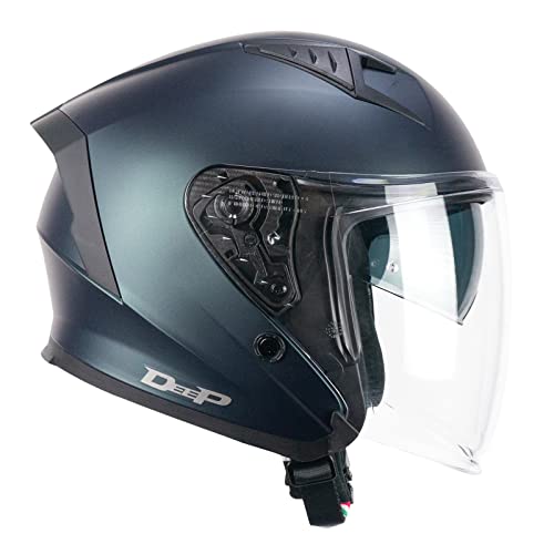 CGM Casco open face, 127A DEEP MONO Petrolio satinato, XXL (61cm)