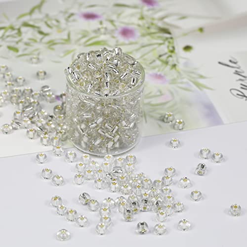 Bala&Fillic Clear Silver Lined Color 4mm Seed Beads About 1200pcs/100Grams in Bag - Image 3