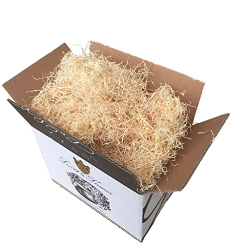Luvit & Lumoè | LANA DE MADERA PARA CESTAS | Caja de 1KG | Virutas en madera natural para empaques navideños de Semana Santa y canastas de regalo, empaques de lana de madera seca para relleno.