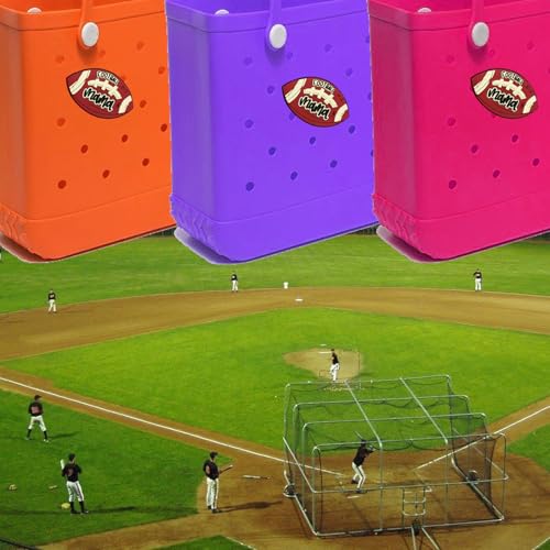 Sports Charms for Bogg Bag Rugby,Football Decoration Accessories Charm for Bogg Bags Original All Models, Bag Charms Compatible with Simply Southern Totes,Insert Decorative for Handbag Beach Tote Bag4