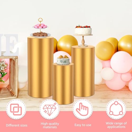 Support cylindrique blanc pour table de dessert stable sans pli grâce aux housses - 8