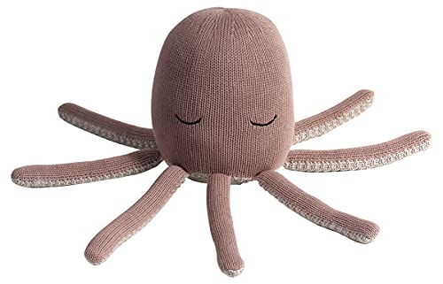 Kindsgut Kuscheltier aus 100% Baumwolle gestrickt, dezente Farben und Schlichtes Design, kuschelig weich und EIN schönes Geschenk, Oktopus