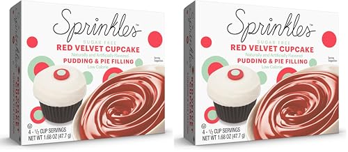 Sprinkles Red Velvet Cupcake Sugar-Free Instant Pudding Mix, 4 Servings, 1.68 oz (Pack of 2)