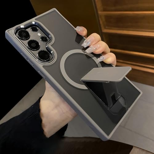 Étui magnétique S25 violet foncé mat avec support pliable - 7