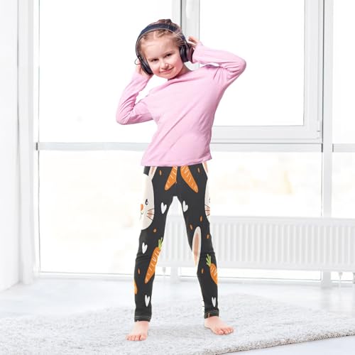 Toddler Girls Leggings Printed Yoga Pants Leggings Face Rabbit Orange Carrot for Kids4