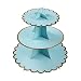 Supporto per cupcake a 3 livelli, in cartone per cupcake, per dessert, torre rotonda, per tè pomeridiano, festa di compleanno, matrimonio (blu)
