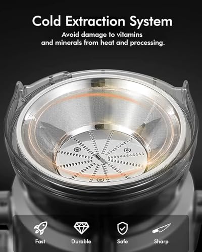 SiFENE Espremedor Centrífuga, 3" Boca Larga Máquina de Suco de Suco para Frutas e Vegetais, 3 Configurações de Velocidade, FLivre de BPA, Fácil De Limpar, Aço Inoxidável, Vermelho - Imagem 5