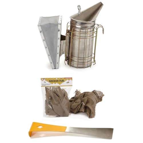 Little-Giant-Beehive-Smoker-and-Hive-Tool-Kit-Bee-Smoker-and-Fuel-Hive-Tool-Beekeeping-Supplies-Beehive-Calming-Smoker-for-Bees-Stainless-Steel