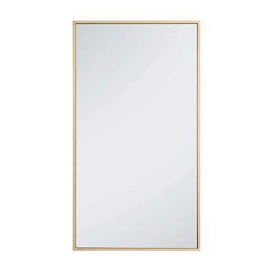 Elegant Decor Eternity 36" x 20" Contemporary Metal Frame Mirror in Brass