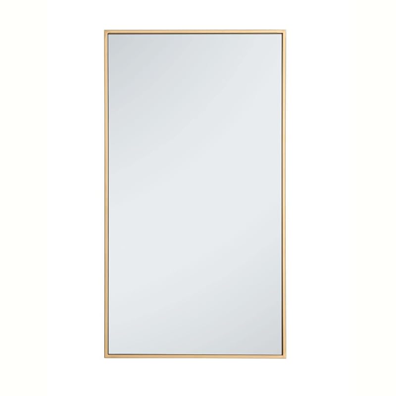 Elegant Decor Eternity 36" x 20" Contemporary Metal Frame Mirror in Brass