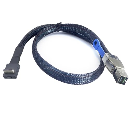 Cable Oculink SFF 8611 a SFF 8644 trenzado de 90 grados para servidor 3