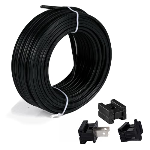 Aniai 18/2 SPT-1 Wire 50FT with 3PCS Vampire Plugs - Low Voltage Landscape Wire Electrical Wire - 18 Gauge Electrical Wire 2 Conductor - Blcak