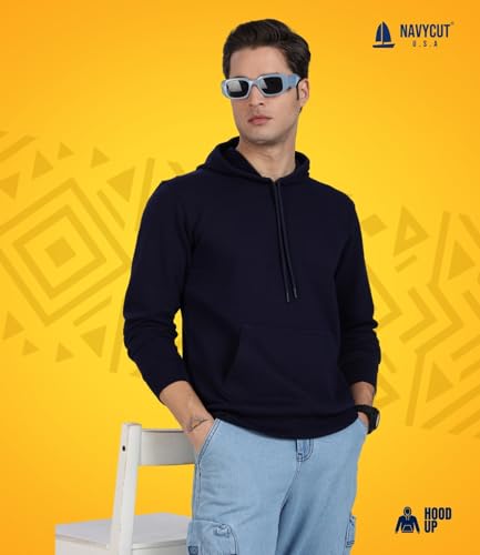 Image of Cotton Hoodies for Men | Pullover | Winter Wear | Hoodie | Hooded Sweatshirt | Kangaroo Pockets Hoodie|Regular Fit |Size S- 2XL