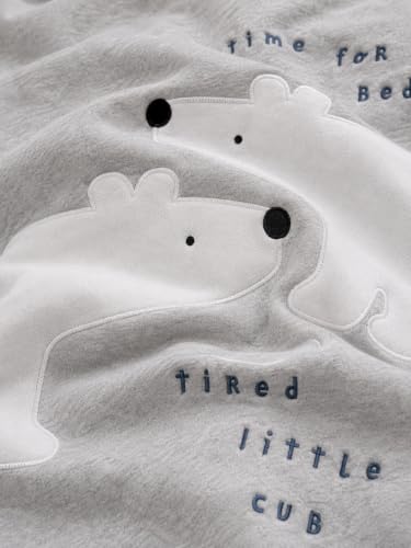 Image of TuddyBuddy Baby Cotton Wearable Quilted Sleeping Bag Blanket 1.5 Tog with 1 Way Zipper Closure | Ideal for Babies & Kids Hypoallergenic Fabrics | (Panda Reversible Blanket - Grey, 12-18 Months)