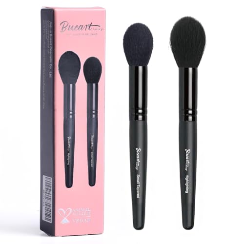 Bueart Design Large Highlighter powder makeup Brush with Small Tapered highlighting blush brush...