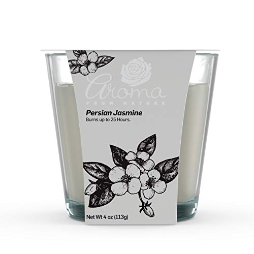 Aroma From Nature Persian Jazmine 4 Oz Airecare Scented Candle - 2 Pack - Aromatherapy Candles - Home Fragrance - Apothecary Glass With Single Wick #TOP3
