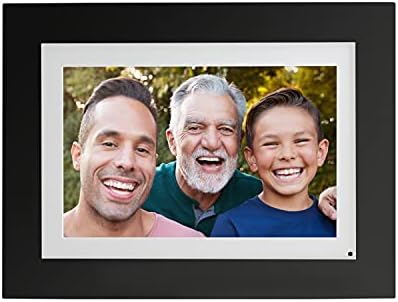 Brookstone PhotoShare 8” Smart Digital Picture Frame, Send Pics from Phone to Frames, WiFi, 8 GB, Holds 5,000+ Pics, HD Touchscreen, Premium Black Wood, Easy Setup, No Fees