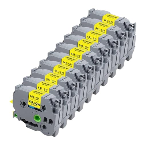 18mm TZe241 ���~�l�[�g���x�� 10PK TZe 241 TZ241 �u���b�N�I���z���C�g���{���Ή� ���x���v�����^�[�}�V���p(10PK �u���b�N�I���C�G���[)